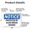 Signmission Protected By Glass Break Sensor, 10 in W x Rectangle, Aluminum OS-2PACK-NS-A-710-L-17903 - alternate 5